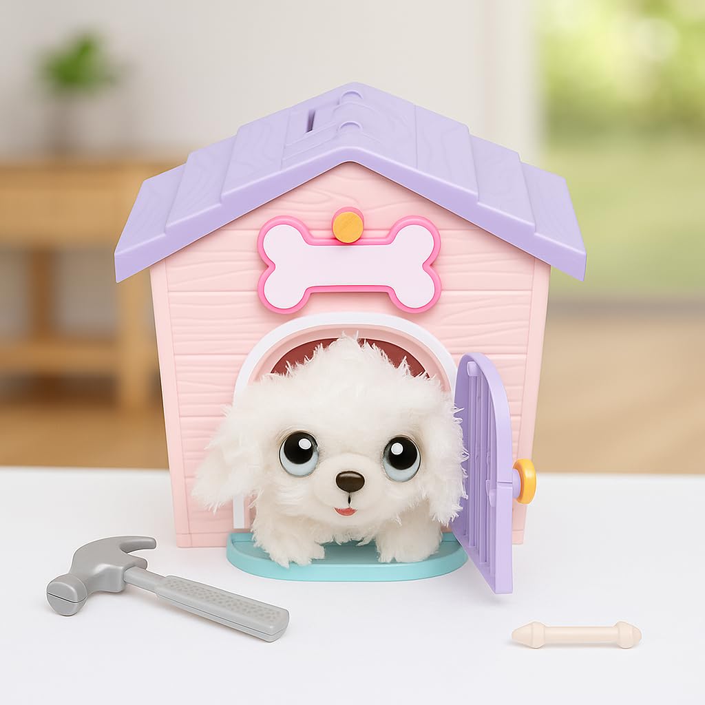 Little Live Pets My Puppy's Home Mini pink stickers and adoption certificate boost imagination.