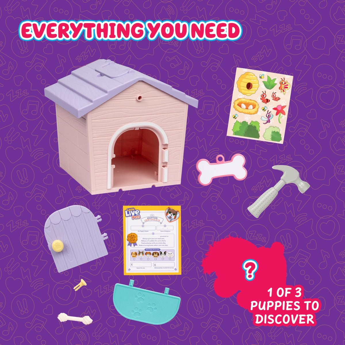 Little Live Pets My Puppy's Home Mini pink welcome mat reveals a surprise puppy.