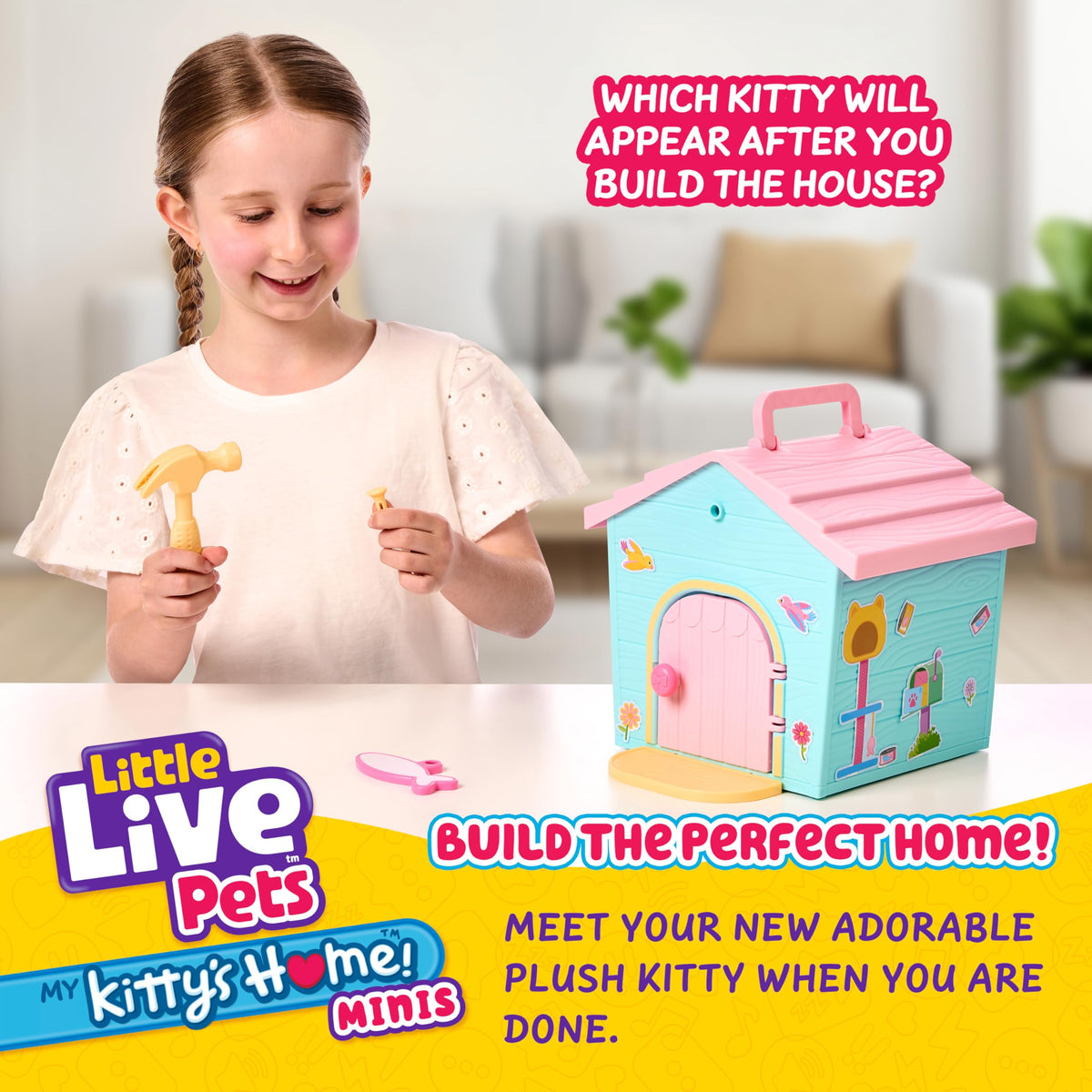 Little Live Pets mystery kitten reveal showing unique fur and eye color during unboxing