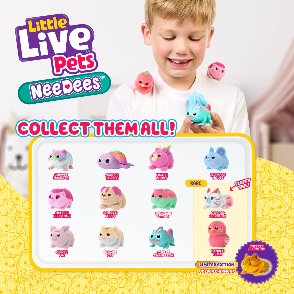 Little Live Pets NeeDees Golden Cheekee Chipmunk highlights rarity and gifting appeal