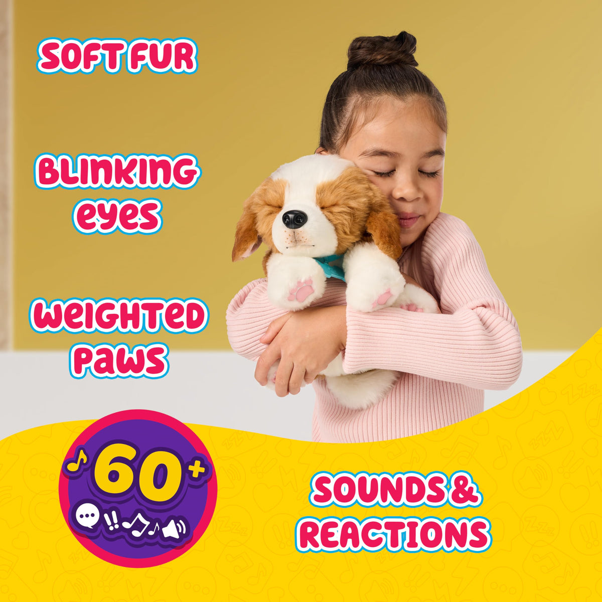 Little Live Pets Patches Beagle soft deluxe fur invites gentle hugs and cozy cuddles.