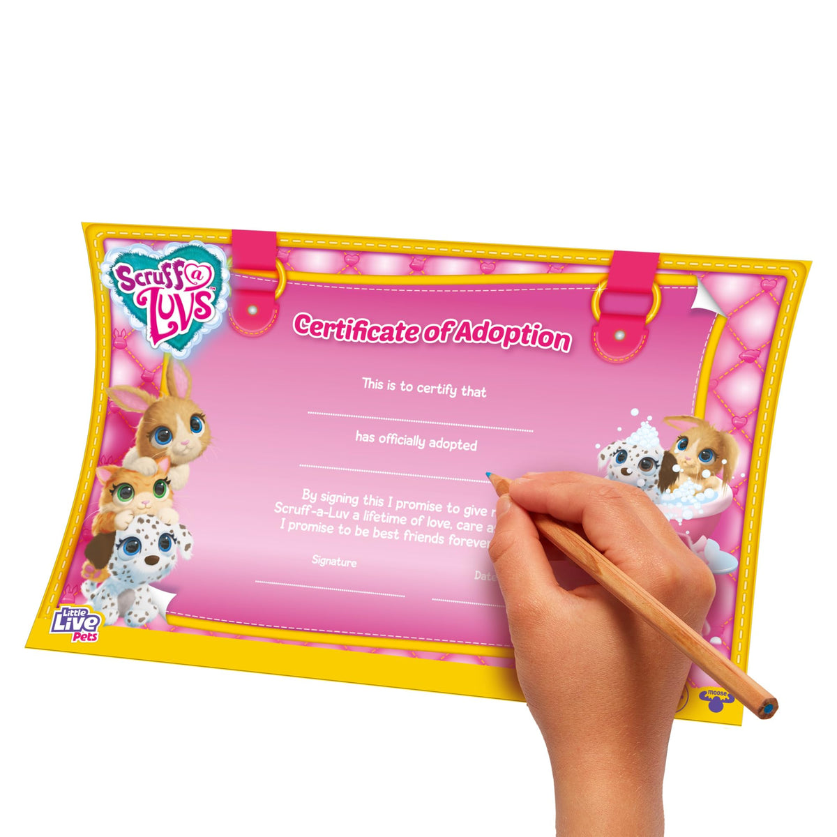 Little Live Pets Scruff-a-Luvs adoption certificate for your new friend.