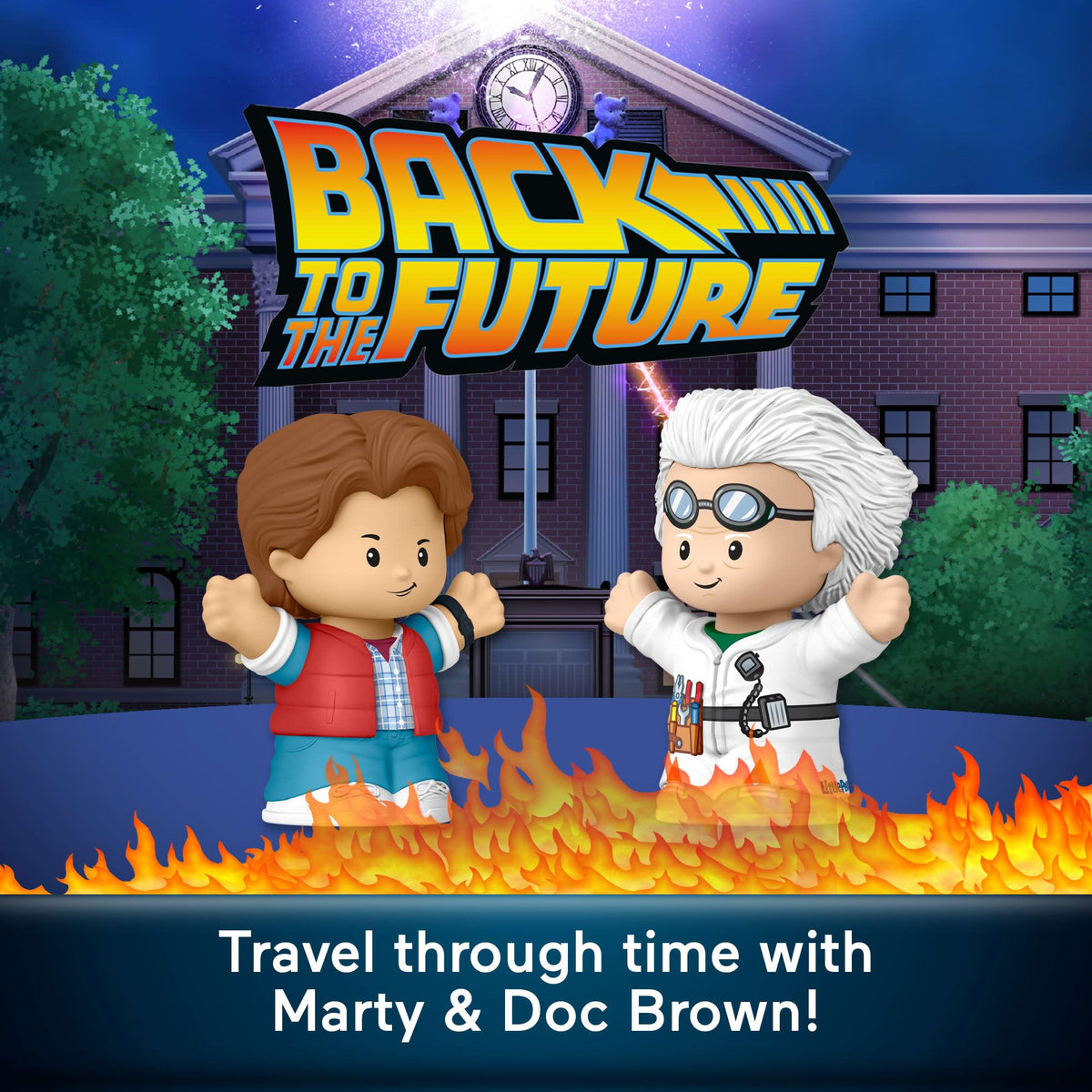 Little People COLLECTOR Doc Brown figure with signature mad scientist look.