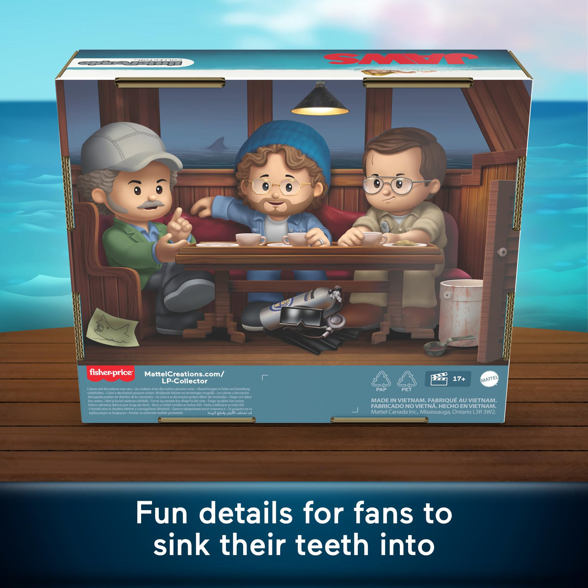 Little People COLLECTOR Jaws window box display package with ship scene