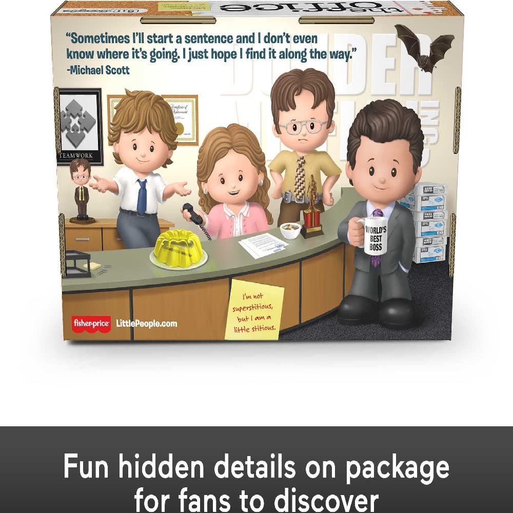 Little People Collector The Office Pam Beesly figure for shelf display.