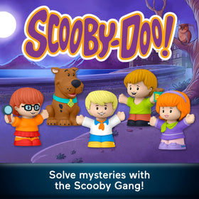 Five Scooby-Doo figures in Little People styling for display collections