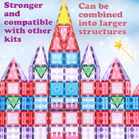 Little Pi doors, windows, and stairs tiles help creative castle construction.