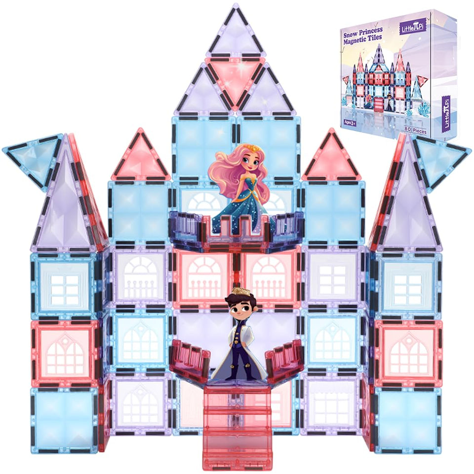 Little Pi Frozen Magnetic Tiles create an icy castle for imaginative play