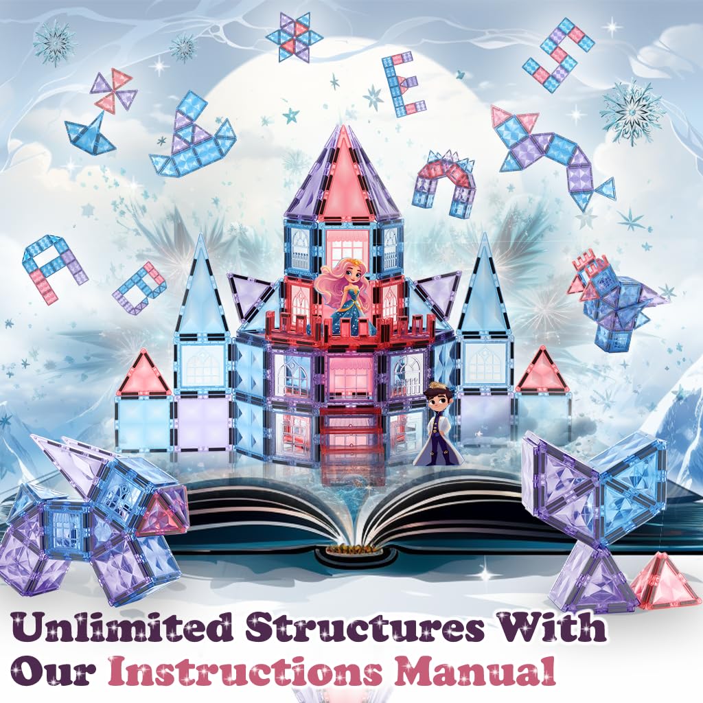 Little Pi Frozen Magnetic Tiles safe ABS plastic ensures durable play
