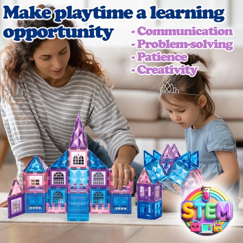 Little Pi Frozen Princess Castle assembly builds spatial skills during play