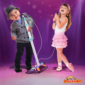 Little Pretender karaoke machine flashing stage lights energize performances.