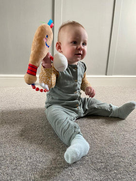 Little Sport Star newborn-to-18-month toy suitable from birth for gentle play.