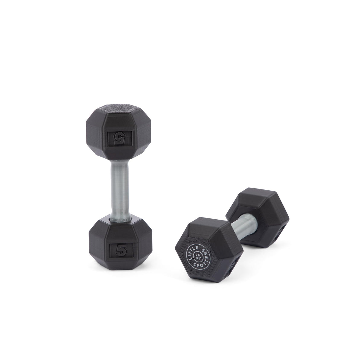 Little Spotters dumbbell rattle set for babies with a realistic weight and engaging sound