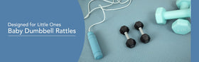 Little Spotters realistic dumbbell rattles provide lightweight sensory play for tiny hands