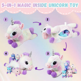 Unicorn plush vacuum-packed by Little Tigers for space-saving packaging.