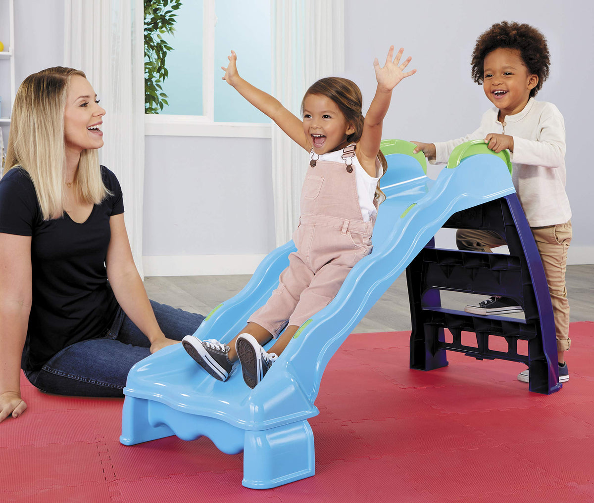 Little Tikes 2-in-1 slide folded for compact storage