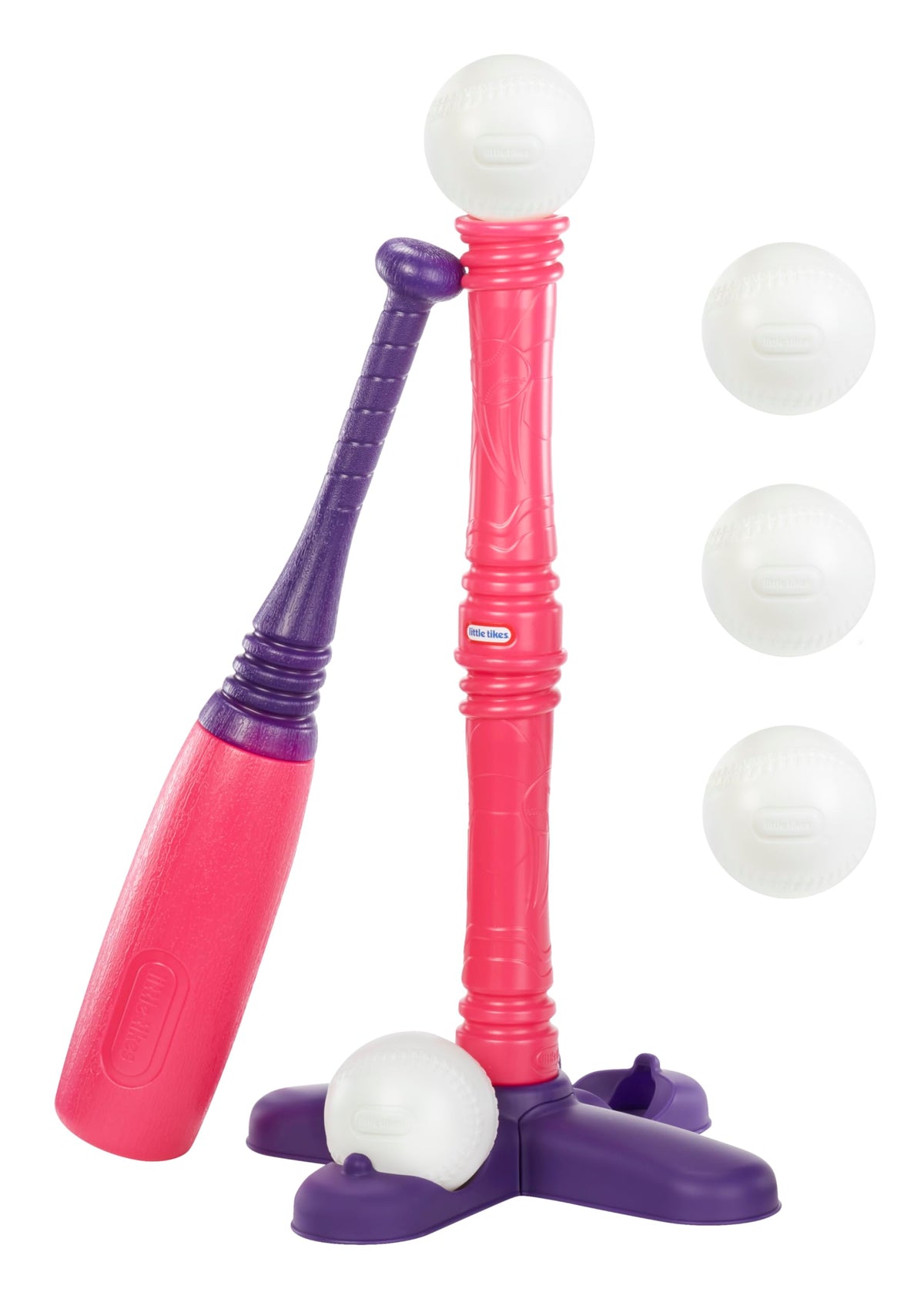 Little Tikes Tot Sports T-Ball pink bat for easy hitting and fun practice.
