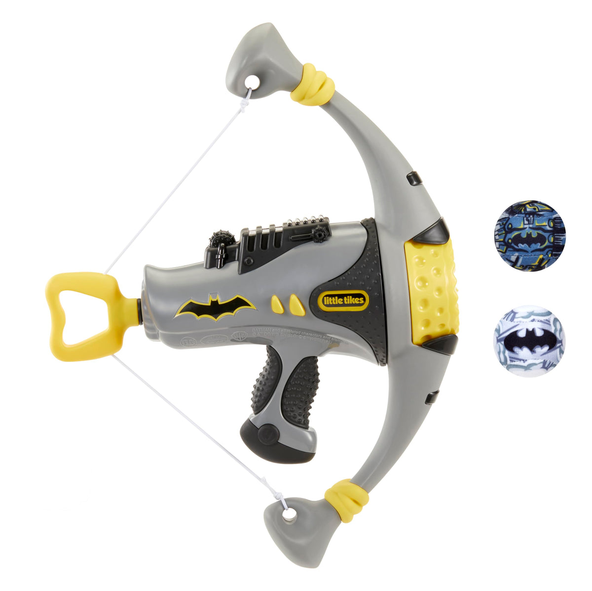 Little Tikes Batman Bow Blaster front view with Power Pods ready for action.