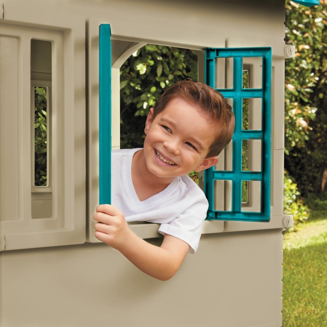 Little Tikes Cape Cottage Playhouse Blue Large durable construction supports safe family play.