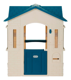 Little Tikes Cape Cottage Playhouse Blue Large window panels invite peekaboo play and natural light.
