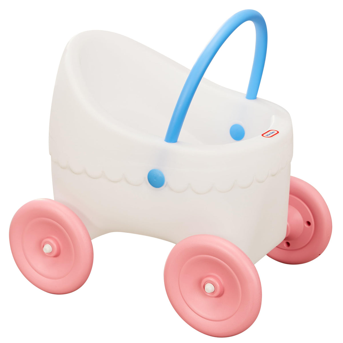 Little Tikes Classic Doll Stroller with a wide wheelbase for stable indoor and outdoor play.