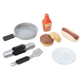 Little Tikes Cook 'n Grow BBQ Grill Gray features hamburger and hot dog buns.