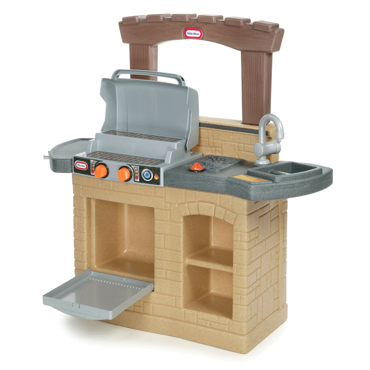 Little Tikes Cook 'n Play BBQ brown knobs click for realistic play sounds.