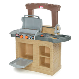 Little Tikes Cook 'n Play BBQ brown knobs click for realistic play sounds.