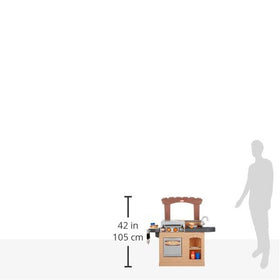 Little Tikes Cook 'n Play BBQ brown sink and cooktop support pretend kitchen tasks.