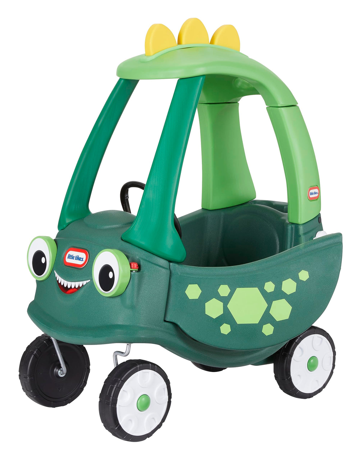 Little Tikes Cozy Coupe Dino front view shows durable outdoor ride-on fun