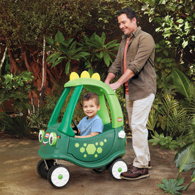 Little Tikes Cozy Coupe Dino push-handle and floorboard provide parent-child interaction