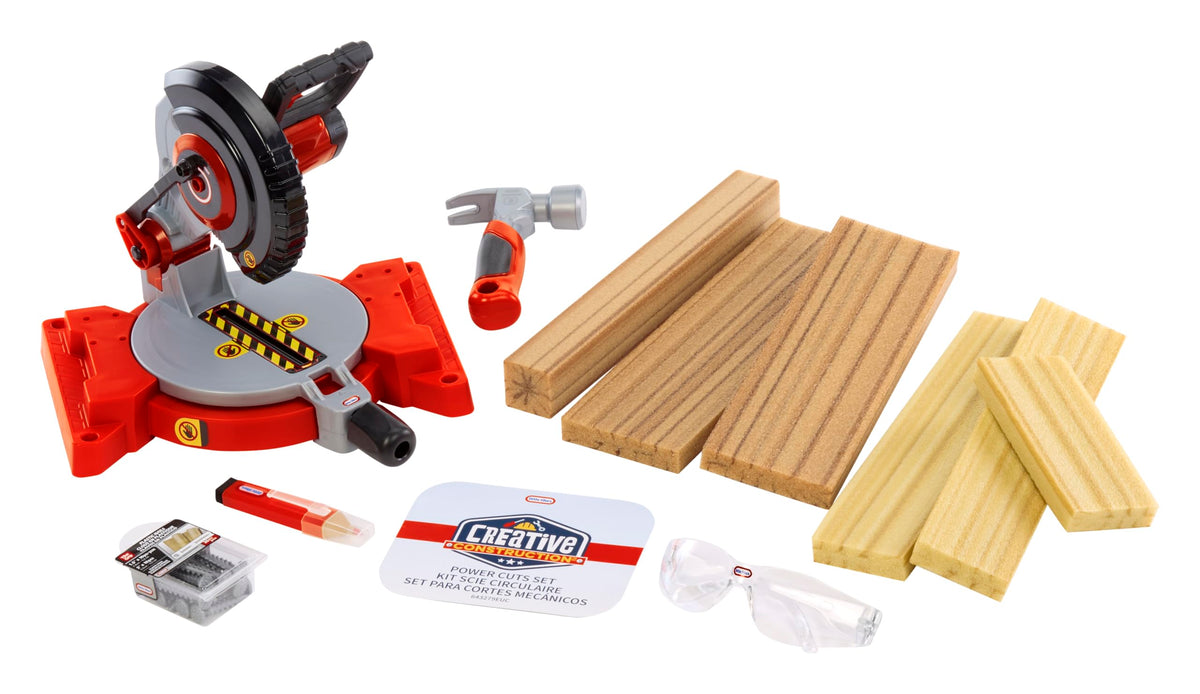 Little Tikes Creative Construction Power Cuts Set with hammer for imaginative, safe building.