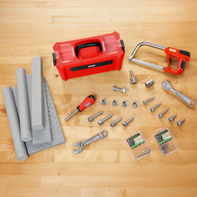 Little Tikes blueprint instructions guiding young builders through simple projects