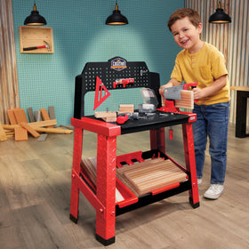 Little Tikes Creative Construction Workbench foam wood detail enables mess-free junior cuts.