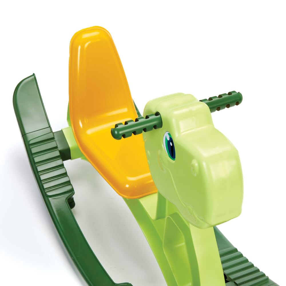 Little Tikes Easy Rockin' Dino showing easy grip handlebars for secure play.