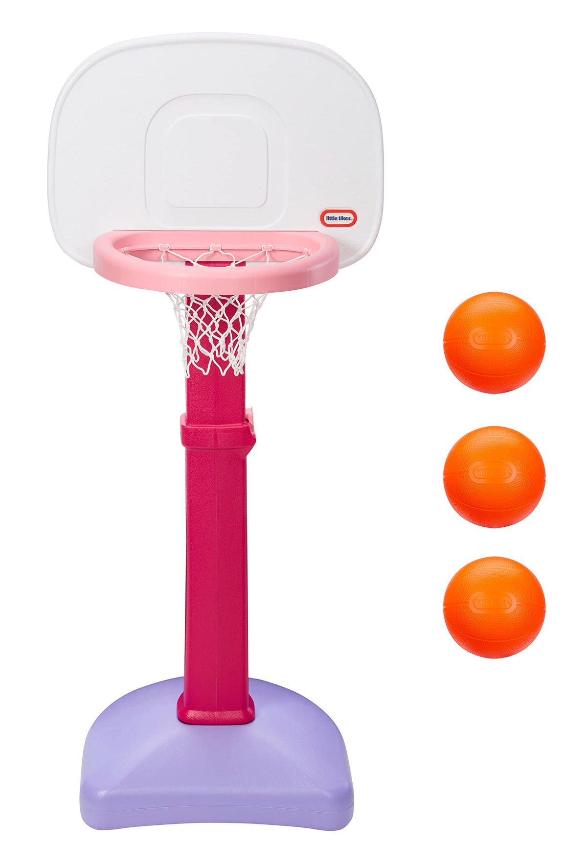 Little Tikes Easy Score Basketball Set pink oversized rim for easy scoring indoors or outdoors.