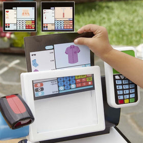 Little Tikes First Self-Checkout Stand coin dispenser close-up ideal for pretend budgets.