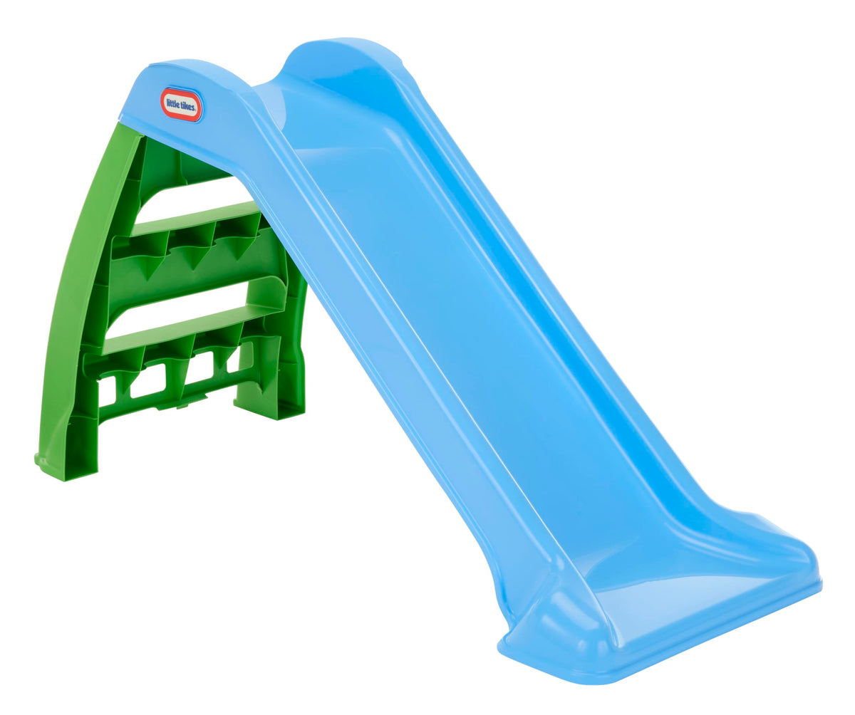 Little Tikes First Slide blue-green, front view, ideal for indoor or outdoor active play.