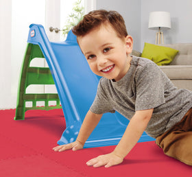 Little Tikes First Slide blue-green, side view, quick no-tools assembly for parents.