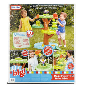 Little Tikes Magic Flower Water Table swimming fish encourage fine motor exploration.