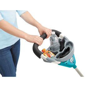 Safety-bar with cup holder on the Little Tikes trike for snacks and drinks