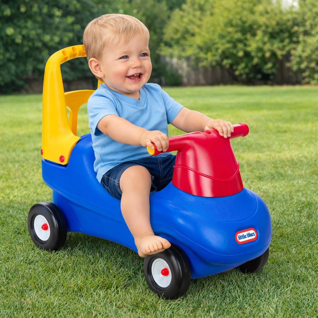 Little Tikes Push and Ride Racer side view showing low seat for easy on off