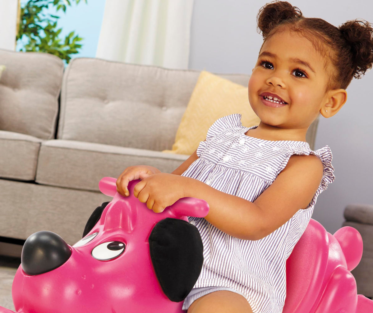 Little Tikes Rockin' Puppy Magenta easy-grip handles, secure and comfortable riding.