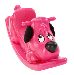 Little Tikes Rockin' Puppy Magenta front view, ideal for indoor pretend gallops.