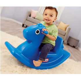 Little Tikes Rocking Horse Blue rear view highlighting durable design