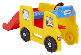 Little Tikes School Bus Climber dashboard horn for imaginative play indoors or outdoors.