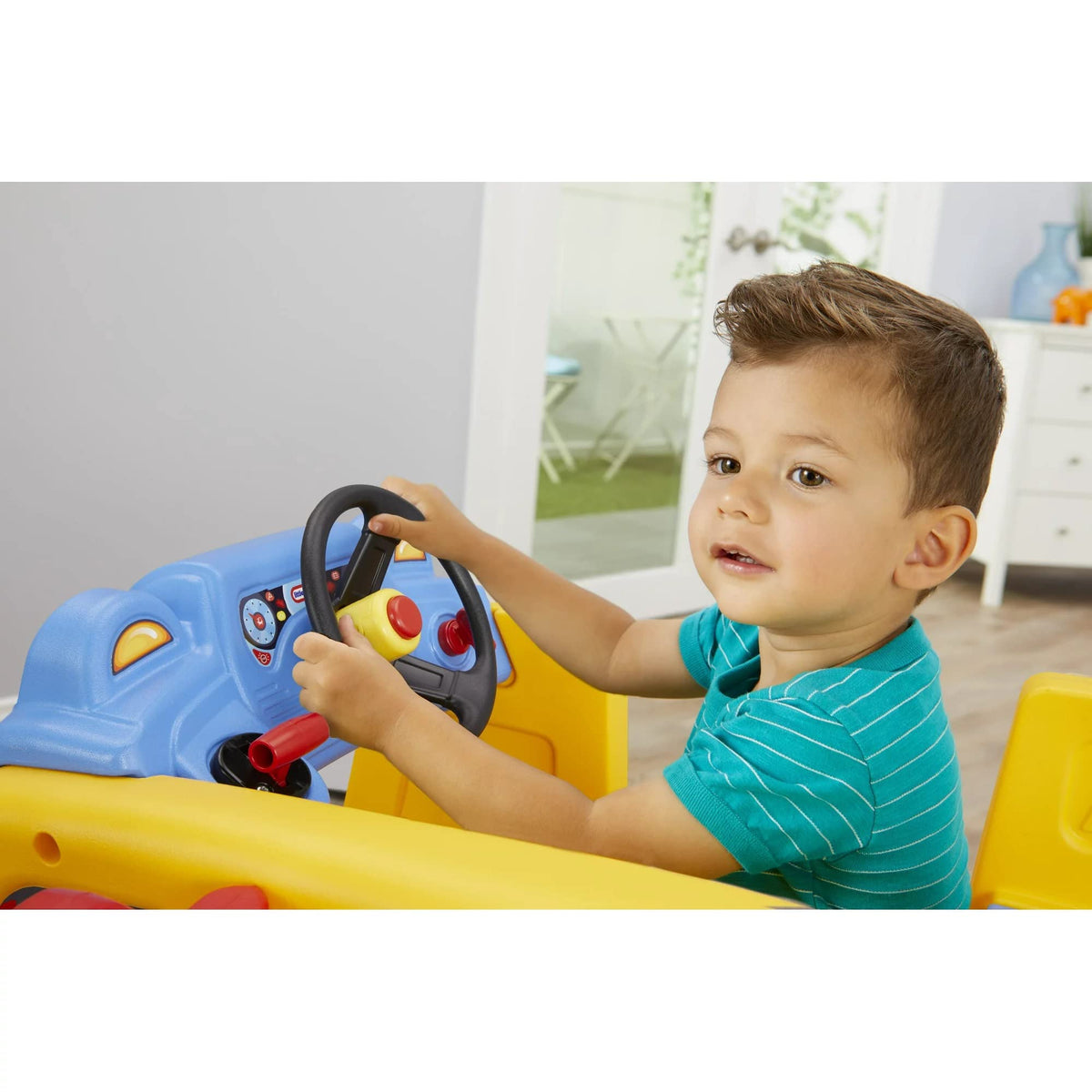 Little Tikes School Bus Climber 18-inch slide for gentle, safe glides.