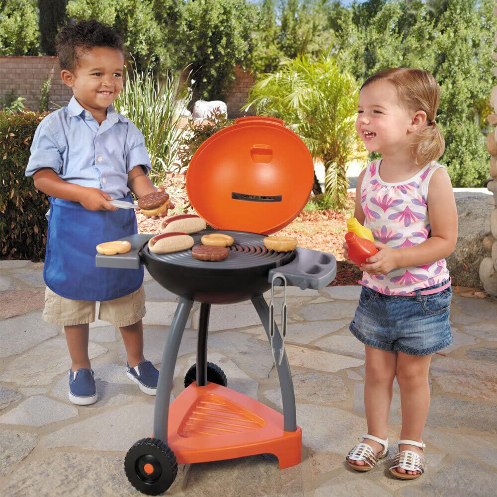 Little Tikes Sizzle and Serve Grill Kitchen with pretend food and condiments for play