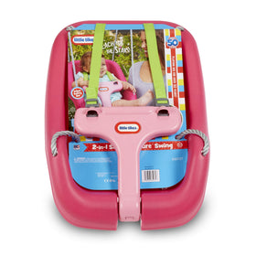 Little Tikes Snug 'n Secure swing magenta convertible-seat adapts from baby to toddler