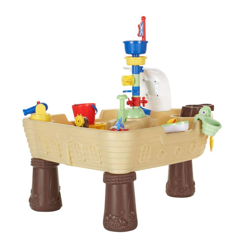 Little Tikes steering wheel spins for imagined sea navigation adventures.